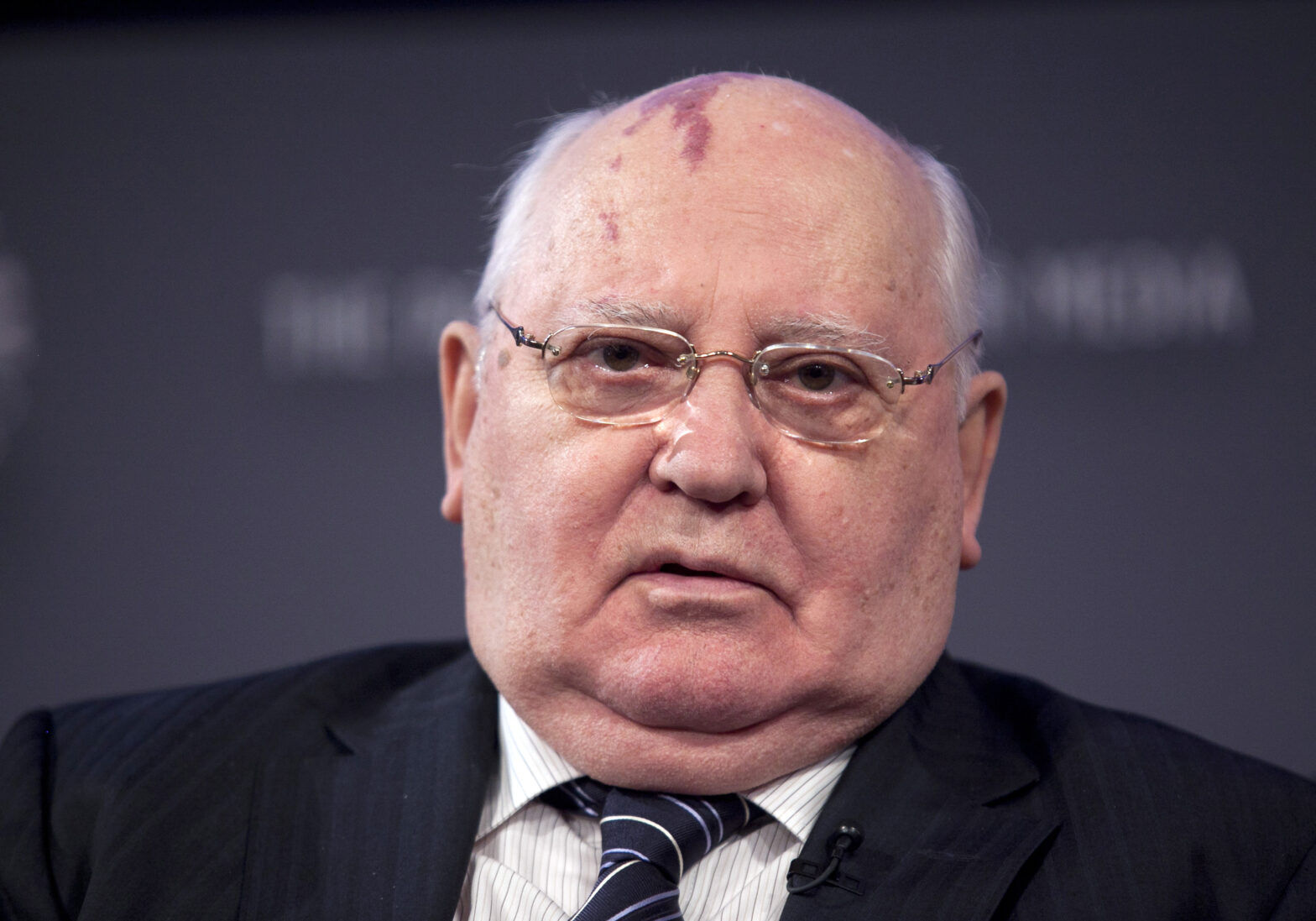 Former Soviet Union President Gorbachev speaks on a panel after the screening of "Cold War" at the Paley Center for Media in New York