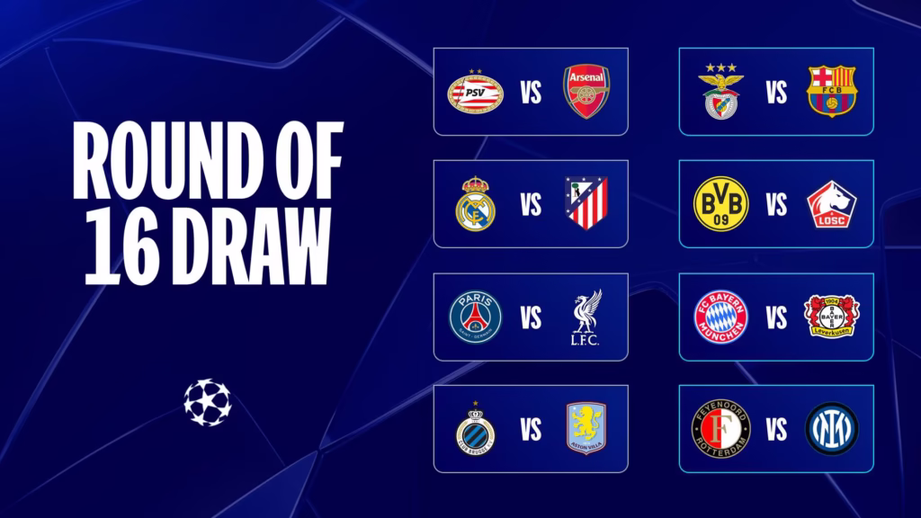 Champions League Round of 16 1st Leg Updates