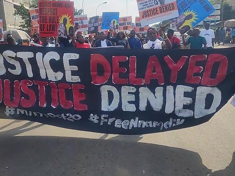 Police Fire Tear Gas at Abuja Protesters Demanding Nnamdi Kanu’s Release