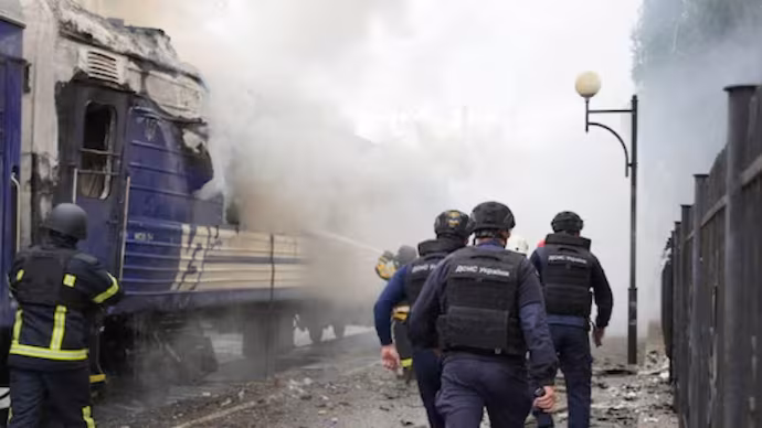 Russian Drone Hits Train near Poland Border after Boris Johnson Passes